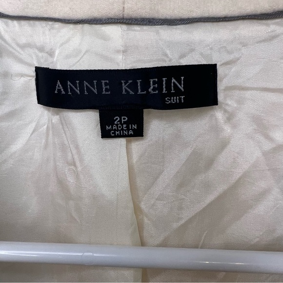 Anne Klein Women's Wool Angora Open Front Blazer Ivory Petite Size 2 Fall Casual - Picture 7 of 13